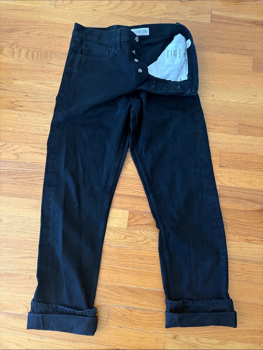 Gustin Black Men's denim - Straight Tapered Fit